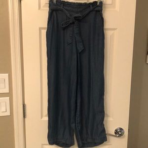 LC Lauren Conrad stretch waist crop wide leg pants